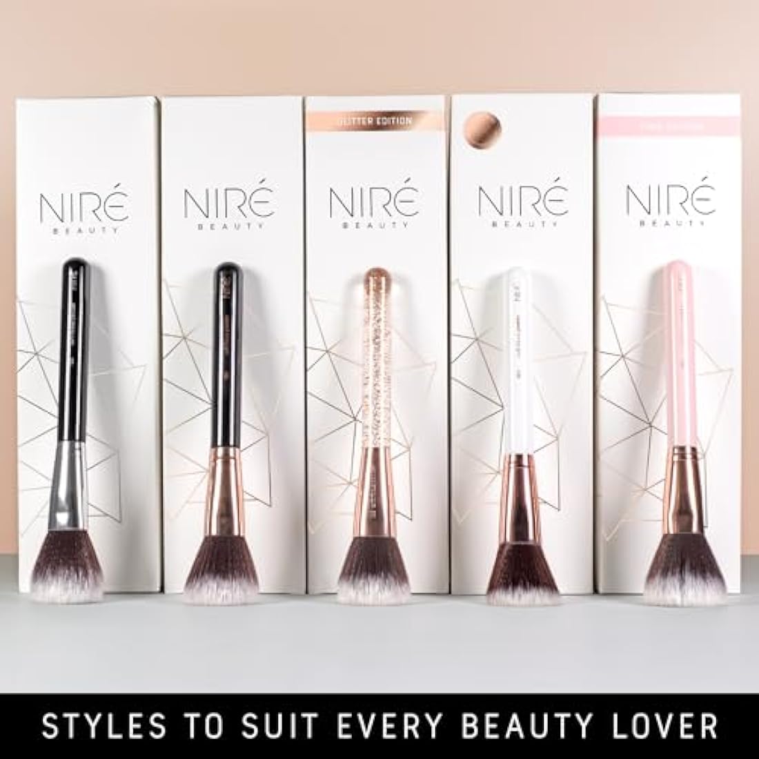 Niré Beauty 15piece Award Winning Glitter Makeup Brushes: Cute Makeup Brushes Set with Case, Blending Sponge, Cleaner, Guide, Gift Box