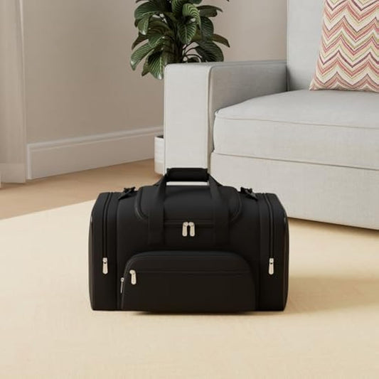 Sport Holdall Gym Duffle Bag with Shoulder Strap Overnight Weekender Bag for Men and Women (Black, 40L)