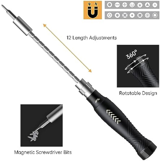 Adjustable Precision Screwdriver Set, Laptop Scredriver, JAKEMY 164 in 1 Professional Computer Repair Tool Kit with T5 T6 Torx Screwdriver for Phone/Glasses/Watch/RC Car/Xbox