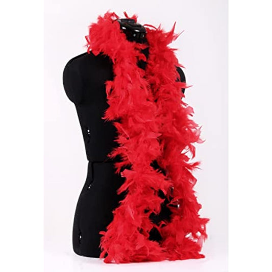 Trimits Marabou Feather Boa Fancy Dress for Parties, Festivals, Pride, Hen Do, Stag Do, Halloween, Christmas, Red, 1.8m x 12cm