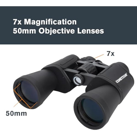Celestron 71198 Cometron 7x50 Porro Prism Binoculars, Black