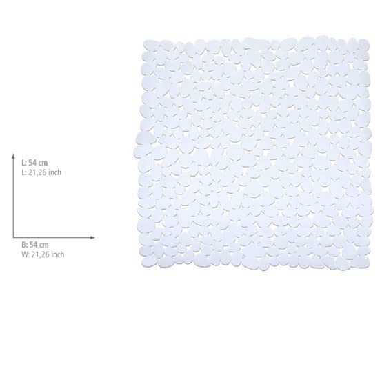 WENKO 20277100 Shower mat Paradise White - anti-slip, Thermoplastic elastomer (TPR), 54 x 54 cm, White