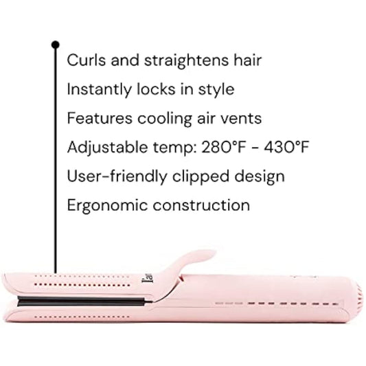 L'ANGE HAIR Le Duo 360° Airflow Styler - 2-in-1 Curling Wand & Titanium Flat Iron Hair Straightener - Professional Hair Styler - Hair Curler with Cooling Air Vents - Adjustable Temp.