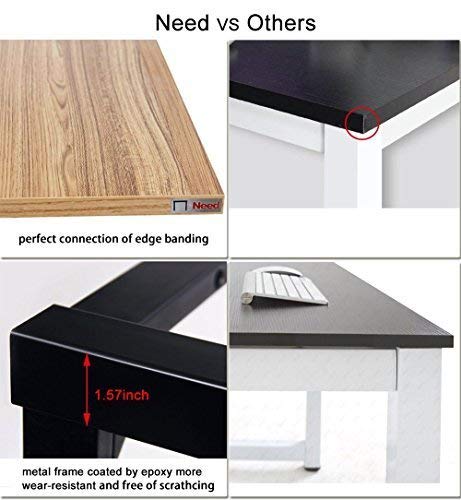 sogesfurniture Folding Table Office Study Writing Desk Computer PC Laptop Table Workstation Dining Gaming Table, No Install Needed, 100x60x75cm