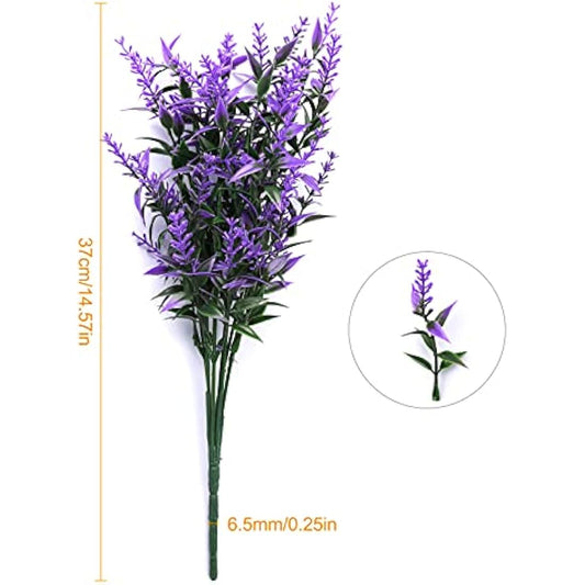 Yoicn Lth 12 Bundles Artificial Lavender Flowers, Plastic UV Resistant Flowers, Fake Lavender Plants for Outdoor and Indoor Decorations
