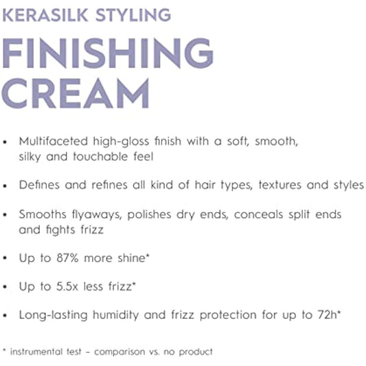 Kerasilk Finishing Cream for All Hair Types, Vegan Formula, Fights Frizz, 50ml (travel size)