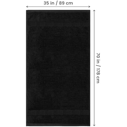 Utopia Towels - Premium Jumbo Bath Sheet (90 x 180 cm, 2 Pack) - 100% Ring Spun Cotton Highly Absorbent and Quick Dry Extra Large Bath Sheet - Super Soft Hotel Quality Towel (Black)