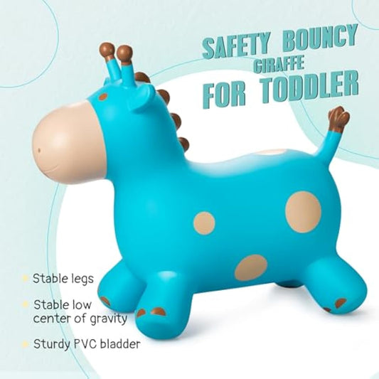 U&C Planet Animal Hopper for Kids, Toddler Ride-on Giraffe, Bouncy Horse Hopper, Jumping Horse, Inflatable Hopper Bouncy,Hopping Toys Gift for Boys Girls