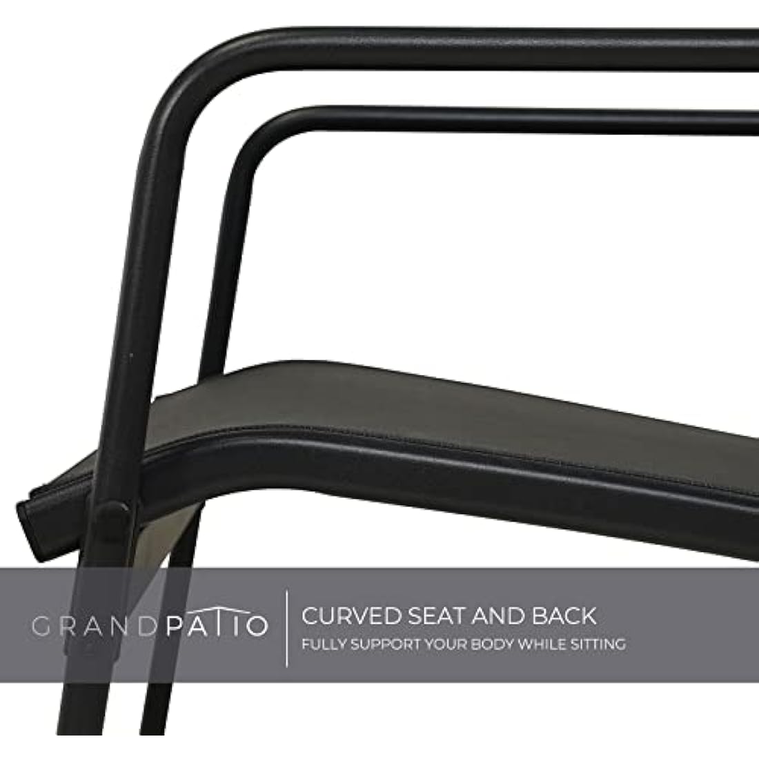 Grand patio Conversation Sets 4 Pieces, Garden Table, 2 Chairs, Loveseat, Waterproof, Breathable, Garden Furniture Sets for Outdoor, Backyard, Poolside Black