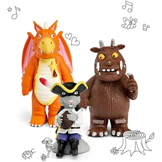 tonies Toniebox Julia Donaldson Bundle Incl. 1 Creative and 3 Characters, The Gruffalo, Zog, and Highway Rat, Kids Presents, Screen-Free Audiobooks/Kids Music Player, Early Learning Toys, Light Blue