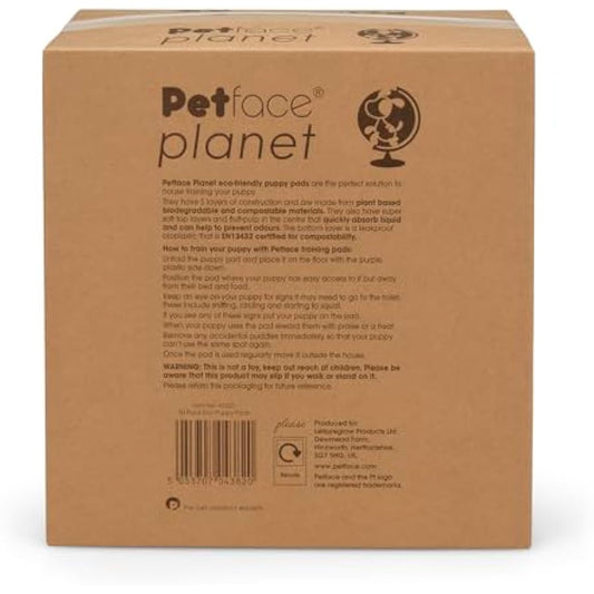 Petface Planet Compostable & Biodegradable Puppy Pads, Pack of 50 Eco-Friendly Pads, 56 x 57 cm