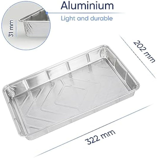 Coppice Aluminium Foil Tray for Baking, BBQ, Roasting, Grilling & Food Storage | 32cm x 20cm x 3cm | Freezer, Microwave, Air Fryer & Oven Safe (40 Trays)
