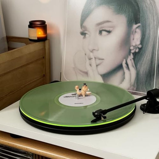 Turntable Mat Record Platter Slipmat: Acrylic Record Player Platter Vinyl Slipmat for Turntables Antistatic Tighter & Defined Bass, Green