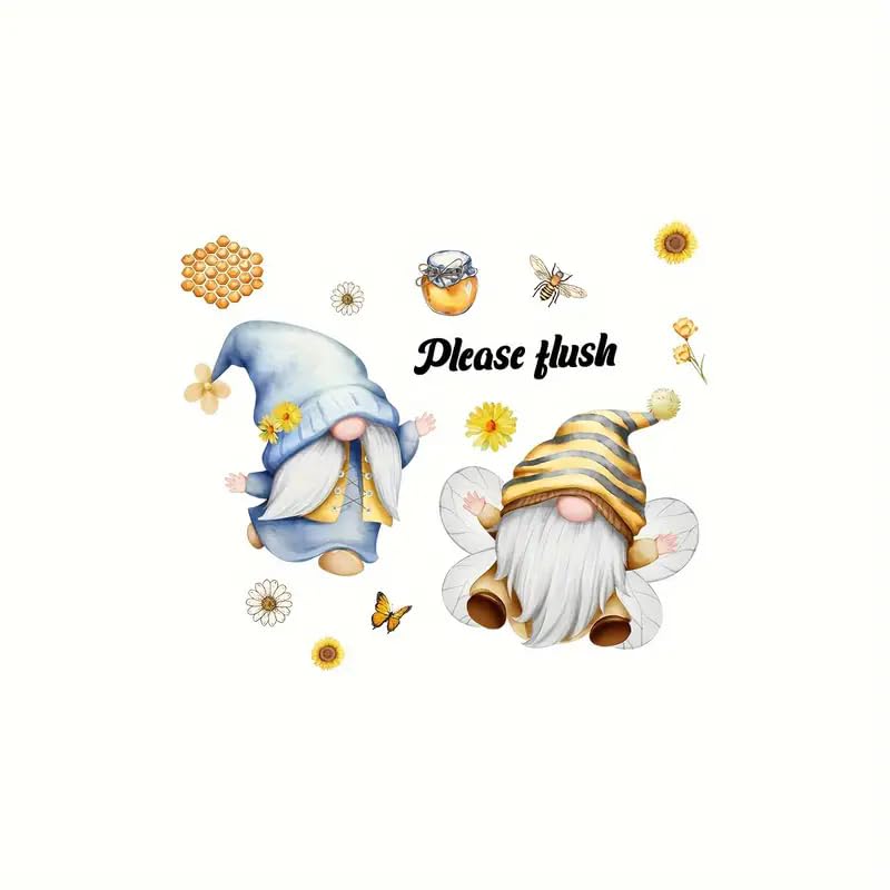 TOLOVIS Santa Claus Letters Toilet Cover Sticker Decals,Flower leaf bird Waterproof Toilet Lid Tank Seat Decals Cistern Self-Adhesive Bathroom Wall