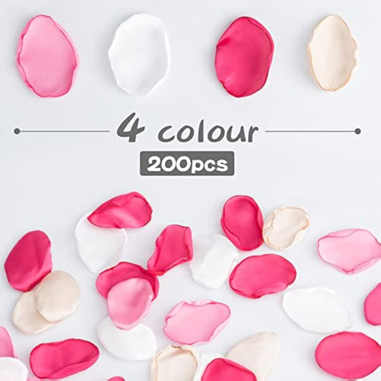 SUSNUAN 200Pcs Silk Rose Petals Artificial Flower Petals for Wedding Decor, Flower Girl Scatter Petals for Aisle Table Centerpieces Reception Proposal Party Romantic Night Decoration(Blush Pink)
