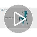 Flash Furniture Luke Commercial Grade 4 Pack Black-Antique Gold Metal Indoor-Outdoor Stackable Chair