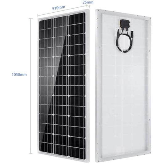 100W Solar Panel 12V Battery Chager + 20A PWM Charge Controller + Extension Cables+ Z Mounting Brackets…
