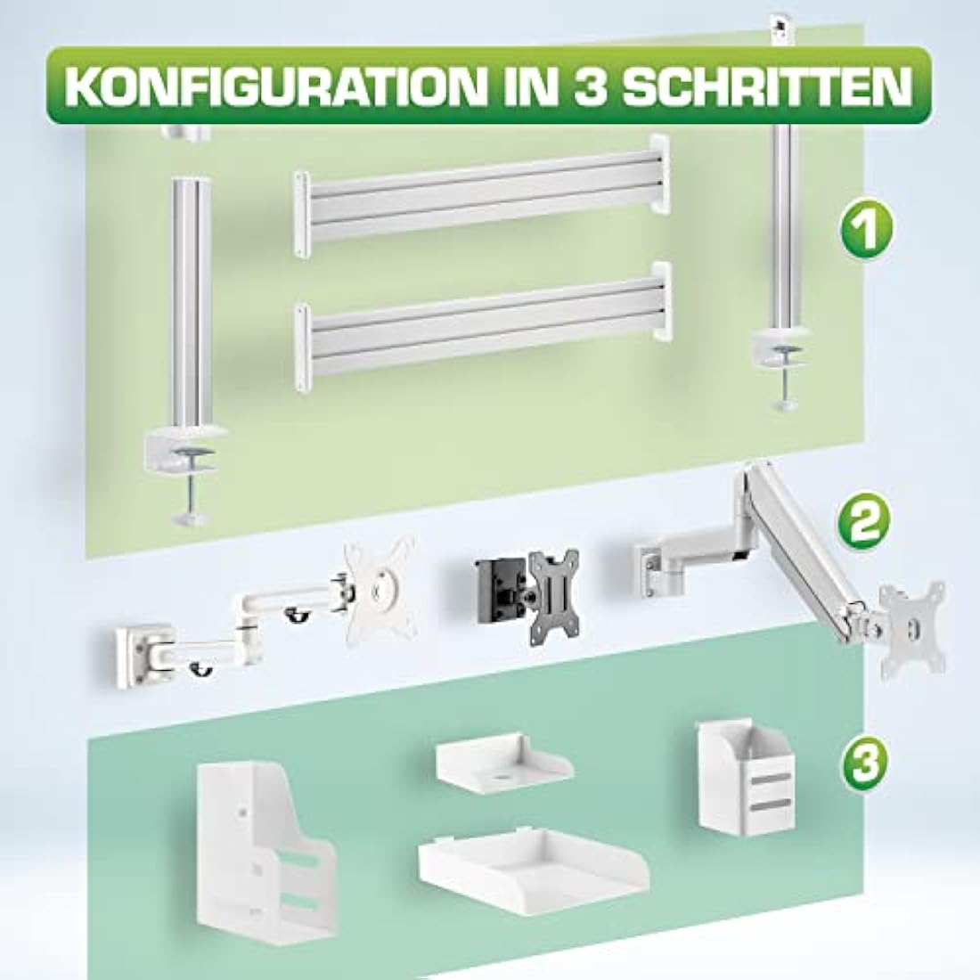 InLine Slatwall 23183B Monitor Bracket Long White
