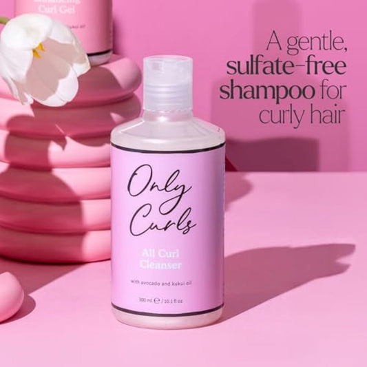 Only Curls Full-Size Bundle, 250ml & 300ml, Curly Hair Product Set, Nourishing Shampoo, Detangling Conditioner, Curl Creme & Enhancing Curl Gel, Cruelty Free, For All Curly Hair Types