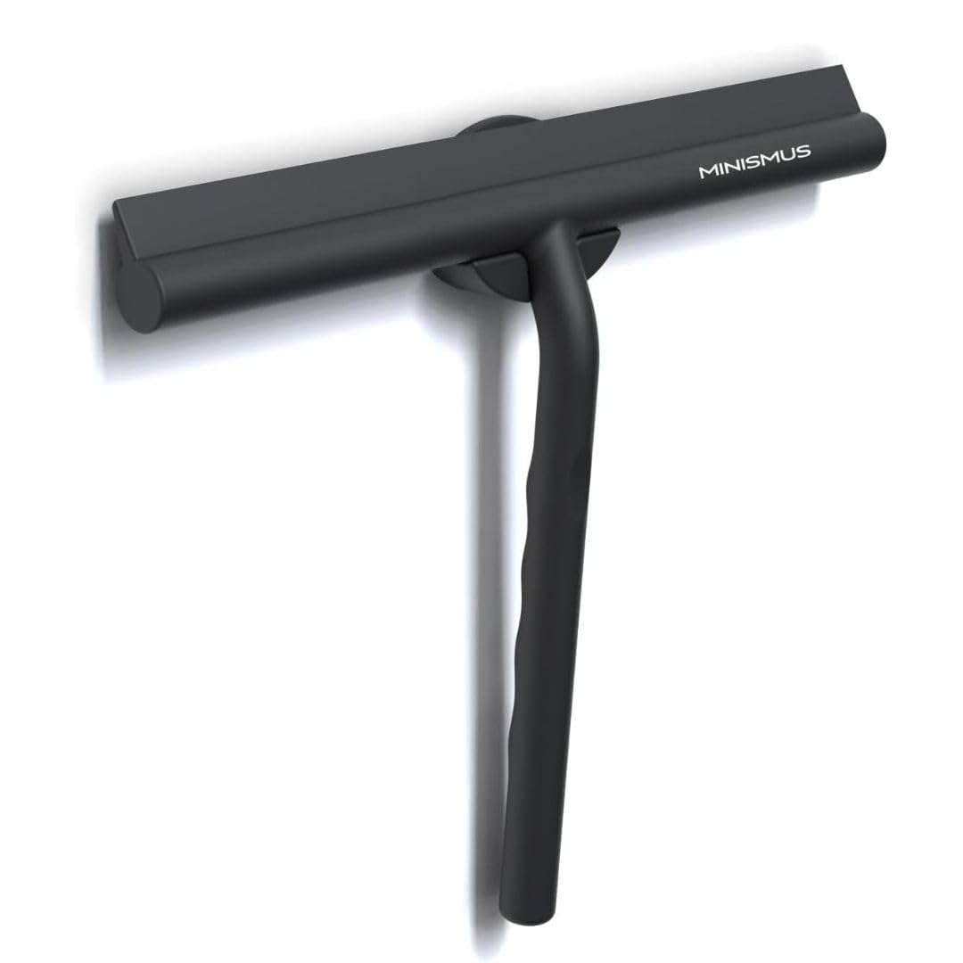 Minismus Shower Squeegee with Magnetic Hook - Silicone Window Wiper - Shower Squeegee for Glass Doors - Glass Squeegee Bathroom Shower - Window