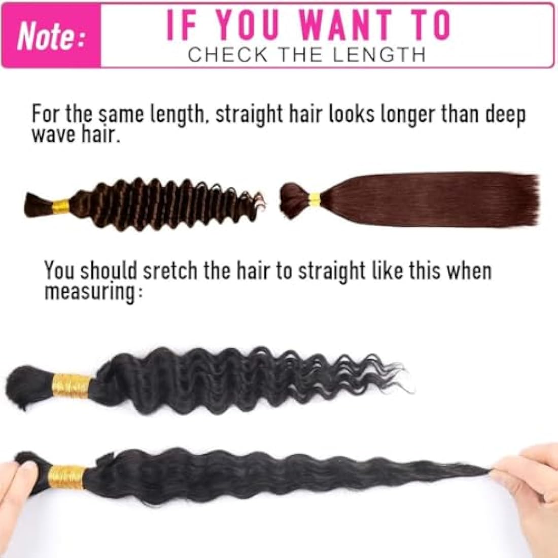Sexycat Deep Curly Human Braiding Hair for Boho Braids 2 Bundles 16 Inch 100g,#1B Natural Black Water Wave Bulk Human Hair for Micro Braiding Wet and Wavy Bundles Hair Extensions