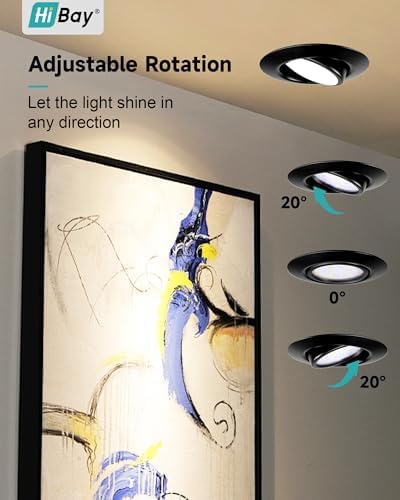 HiBay 8X Led Downlights Ceiling 5w, 230V Ultra Slim Recessed Spot Lights Ceiling Warm White,Hole Size 72-80 mm, 40° Tilt Chrome Round Led Spot Lights for Kitchen, Living Room, Bedroom Indoor