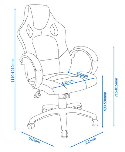 Alphason,AOC5006BLK,Daytona Faux Leather Racing Chair - Black fabric insert,Black fabric insert