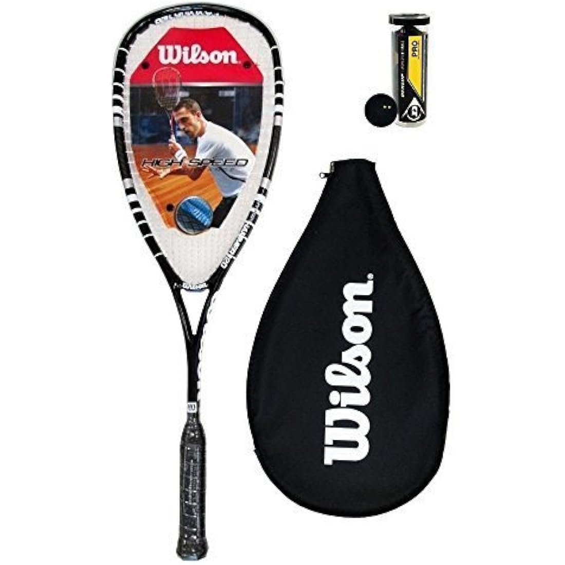 Wilson Hyper Hammer 120 PH Squash Racket + 3 Dunlop Squash Balls