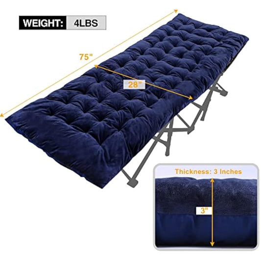 REDCAMP XL Mattress for Camping Bed, 190x75cm Soft Comfortable Cotton Thick Sleeping Mattress Pad