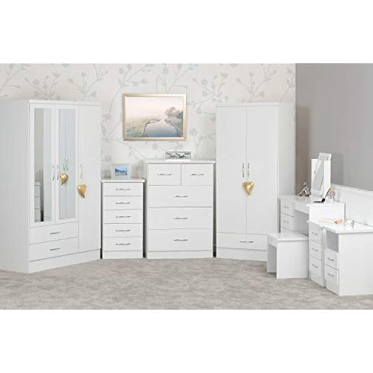 Seconique Nevada 3+2 Drawer Chest in White Gloss