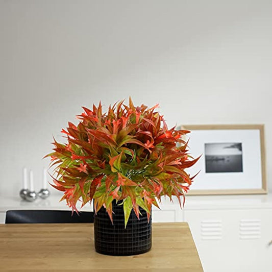 Beferr 4 Pcs Artificial Morning Glory Shrubs Greenery Bushes for Outdoor Artificial Flowers and Fake Plants for Home Decor UV Resistant Faux Flowers for Garden Wedding Office Decoration
