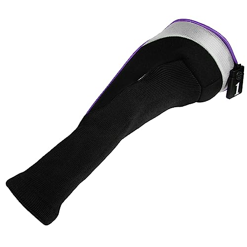 Andux 5pcs/Set Golf 460cc Driver Fairway Wood Club Head Covers Long Neck Black/Purple