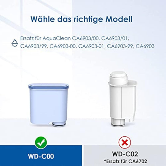 Waterdrop Water Filter Replacement for Philips® AquaClean® CA6903/10 CA6903/22 CA6903, Reduces Limescale and More, TÜV SÜD Certified (5)