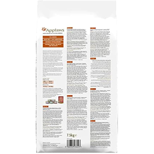 Applaws High Protein Complete and Grain Free Dry Dog Food 7.5 kg for Adult Medium and Small Dog Breeds, Chicken (Pack of 1)