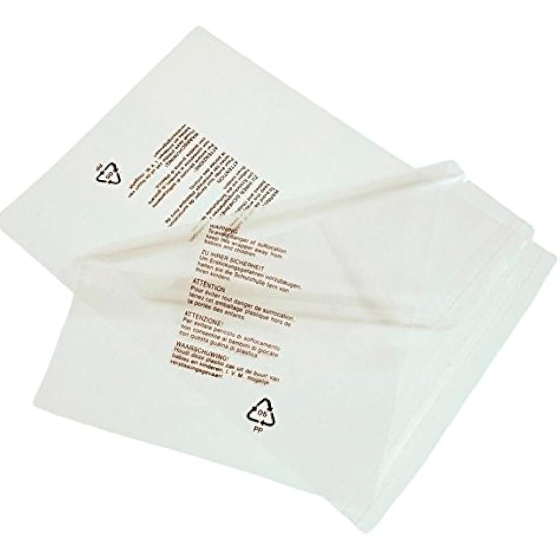 100 Clear Plastic SELF Seal Garment Clothing Bags with Safety Warning RESEALABLE Peel & Seal Polypropylene Clothes T-Shirt Shirt Display Postal Packing Postage Sacks MAILERS - SABCO (14" x 17")