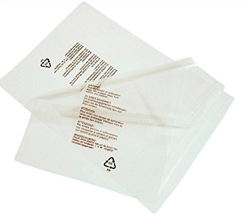 200 CLEAR TRANSPARENT PLASTIC SELF SEAL GARMENT BAGS WITH SAFETY WARNING (18" x 22")