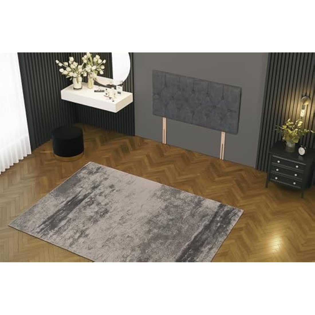 Bed Centre 3FT Single Charcoal Plush Divan Bed Base with Matching Headboard β Stylish Upholstered Platform | No Drawers | UK Made | Durable & Modern Design