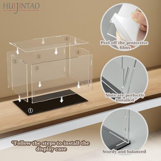 HUIJINTAO Clear Acrylic Display Case Countertop Box Cube Organizer Stand Dustproof Protection Showcase for Action Figures/Toys/Collectibles(12x10x10inch;30x25x25cm)