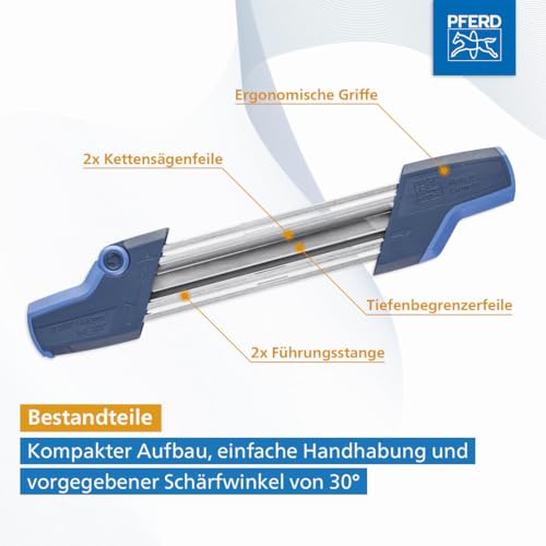 PFERD Chain Saw Sharpener Chain Sharp CS-X, File Diameter 3.2 mm, 18600742 ? Cutting Saw Tooth and Depth Limiter in One Operation
