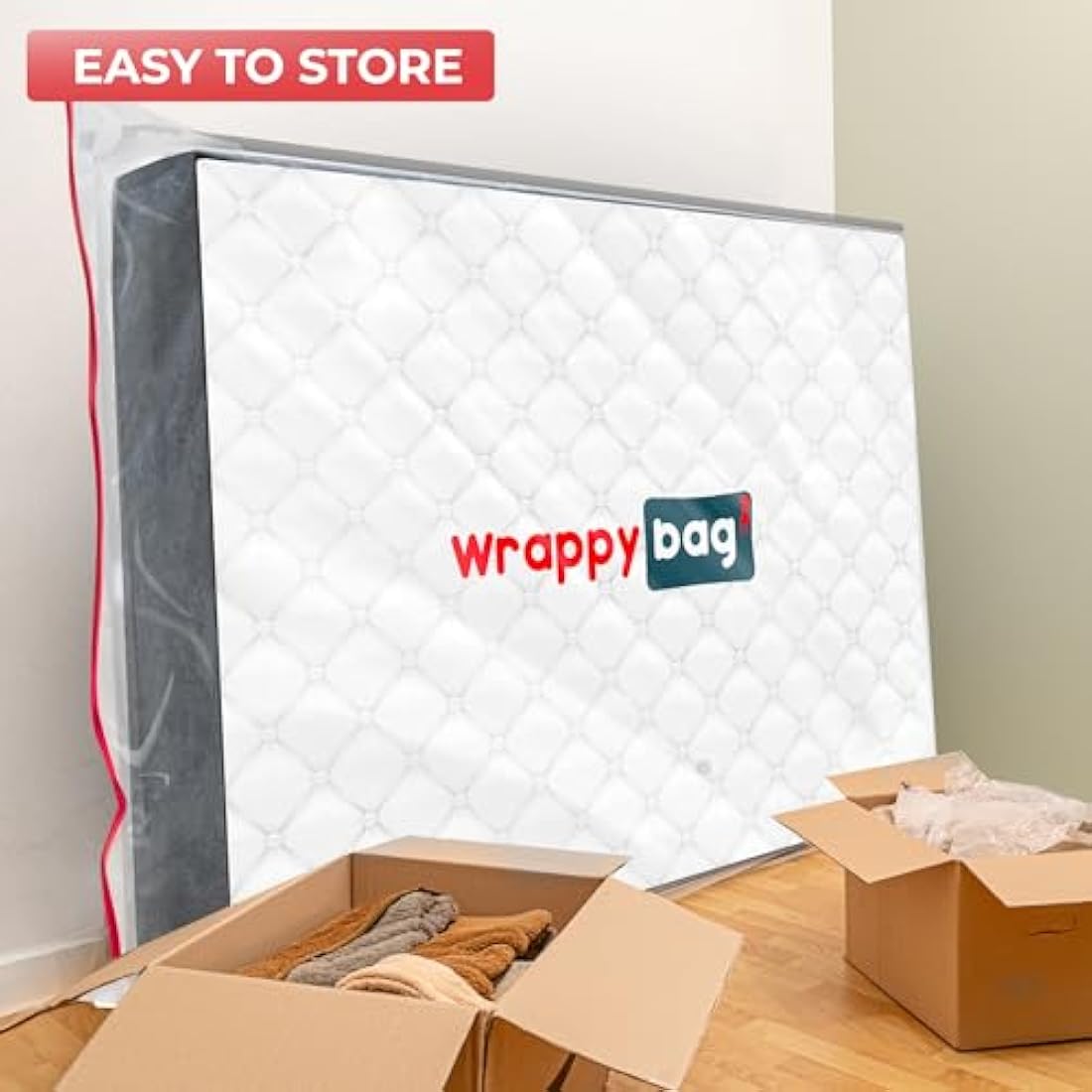 WRAPPYBAG β Protective Plastic Mattress Case/Mattress Bag β Single Size β Waterproof, Anti-Tear Storage Bag β For House Moves, Storage and Transport (38" x 80") - Pack of 2
