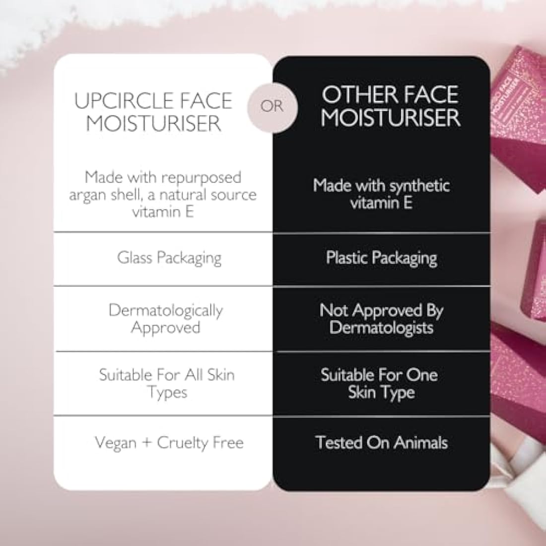 UpCircle Jumbo Face Moisturiser with Argan Powder 120ml - Nourishing Day Cream - Vitamin E, Aloe Vera, Glycerin, Shea + Coconut Butter - Natural, Vegan + Cruelty-Free