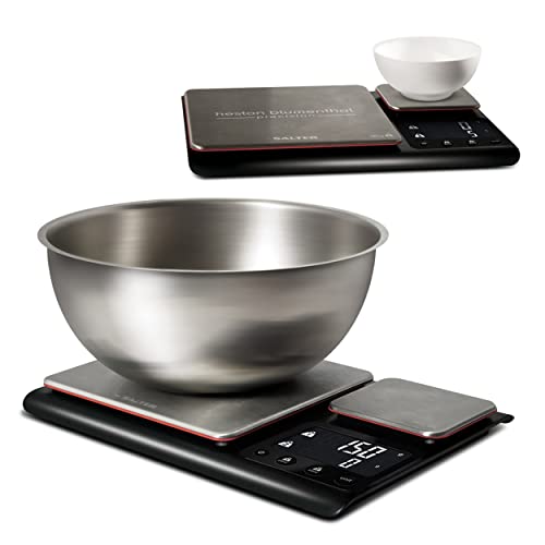 Heston Blumenthal Precision by Salter 1049A HBBKDR Digital Kitchen Scale Dual Electronic Baking Scale, Large 10kg Platform, Small 200g Precision