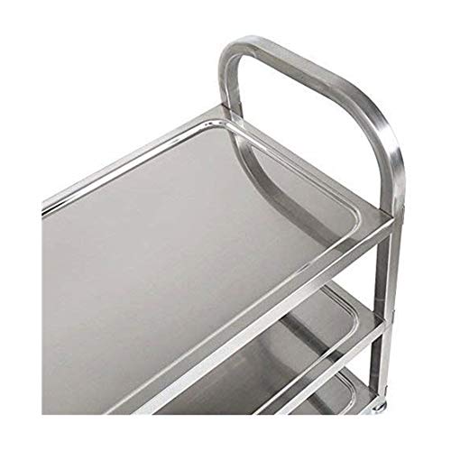 Nisorpa 3 Tier Stainless Steel Catering Trolley Wheels Utility Cart Kitchen Cart Serving Trolley with Locking Wheels for Kitchen Hotels -