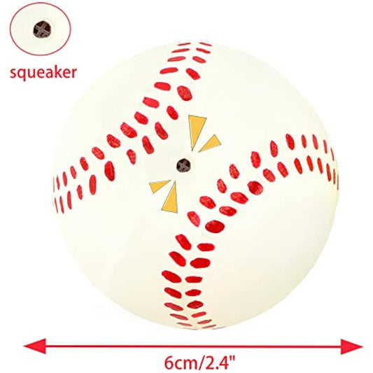 CHIWAVA 4 Pack 2.4" Squeak Latex Puppy Dog Toy Ball Sports Balls Sets Fetch Interactive Toy for Small Dog Assorted Color