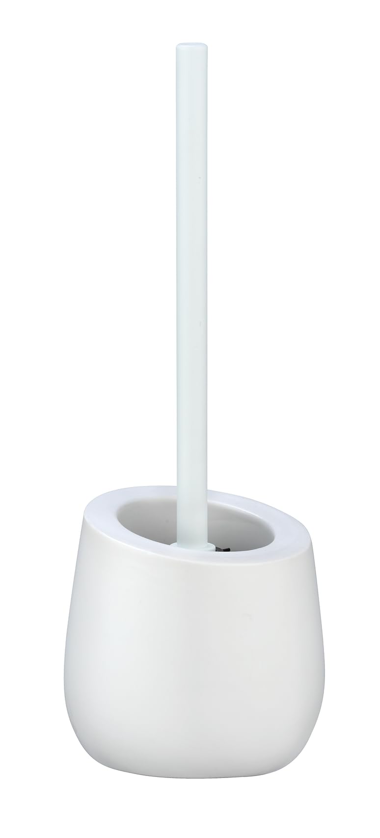WENKO Badi Toilet Brush and Brush Set Made Ceramic with Matte Surface Including Toilet Brush Diameter 7.5 cm Silicone Brush Head in Black with