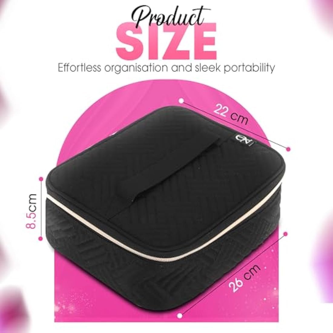 OBSESSIONS BY NYDA Nail Polish Organiser Bag, Perfect Storage for 30 Bottles, Travel Storage Carry Case for Nail Polish and Accessories Fitted with Removable Foam Holder β Black