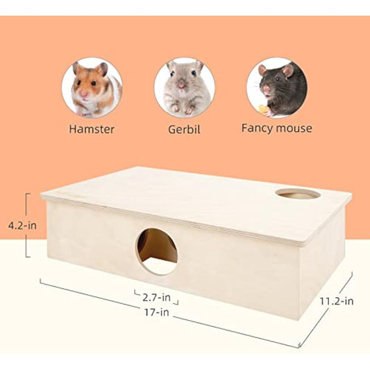 Niteangel Multi-Chamber Hamster House Maze - Multi-Room Hideouts & Tunnel Exploring Toys for Hamster Gerbils Mice Lemmings(6-Room Large)