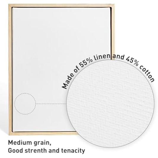 Colour Splash 40x50cm Stretched Canvas with Pinewood Frame (1pk), 3.8cm Deep Edge, 4.8cm Pine Frame, Linen & Cotton Blend, Medium Grain, Triple-Primed 450gsm, Durable Blank Canvas for Oil & Acrylic