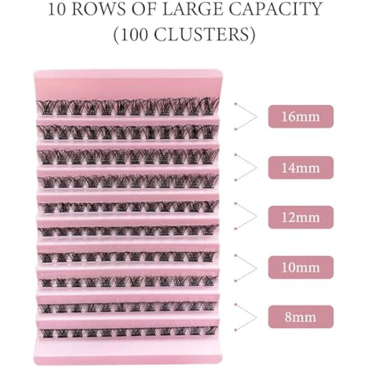 CNMTCCO Lash Clusters, 120Pcs DIY lash Extenisons 8-16MM D Curl Fluffy Individual Natural Wispy Lashes Reusable Eyelash Extension at Home (Naturally)
