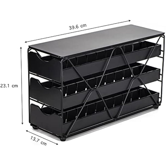 Bagoo Coffee Pods Holder for Nespresso Vertuoline Drawer Multi Tier for Vertuo Capsules Storage (3 Tier)